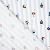 Popeline Coton BIO Vichy bateaux - Ribes y Casals