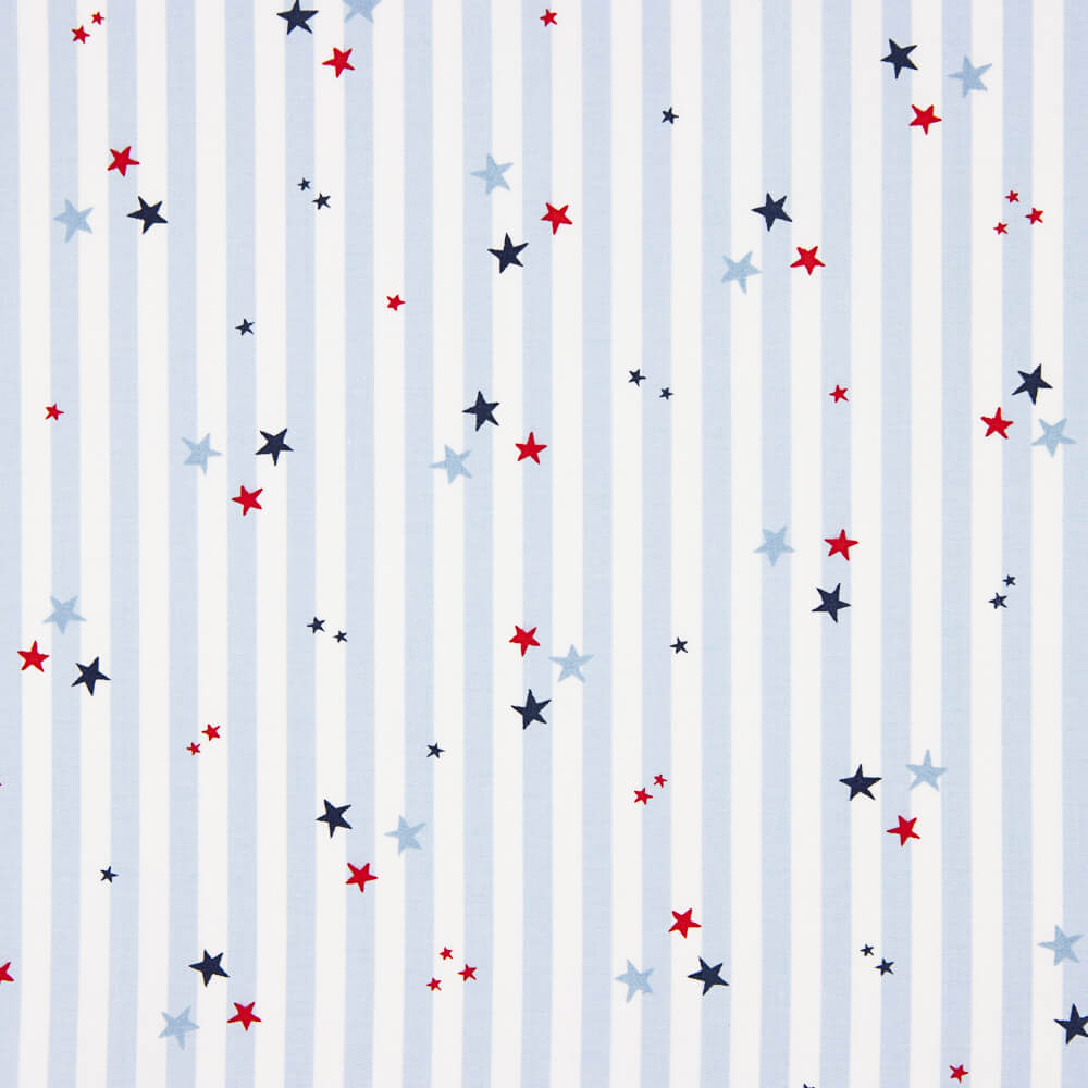 Popeline  Coton BIO Vichy Stars - Ribes y Casals