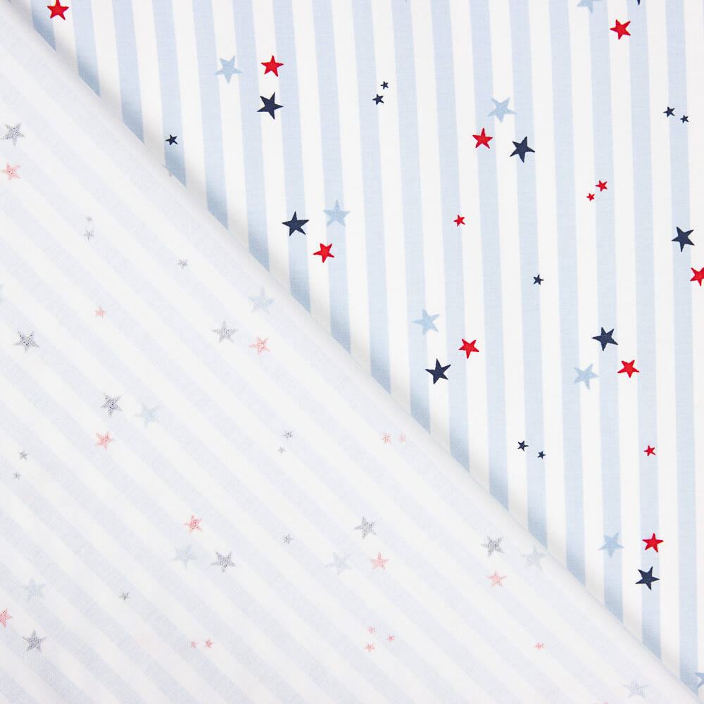 Popeline  Coton BIO Vichy Stars - Ribes y Casals