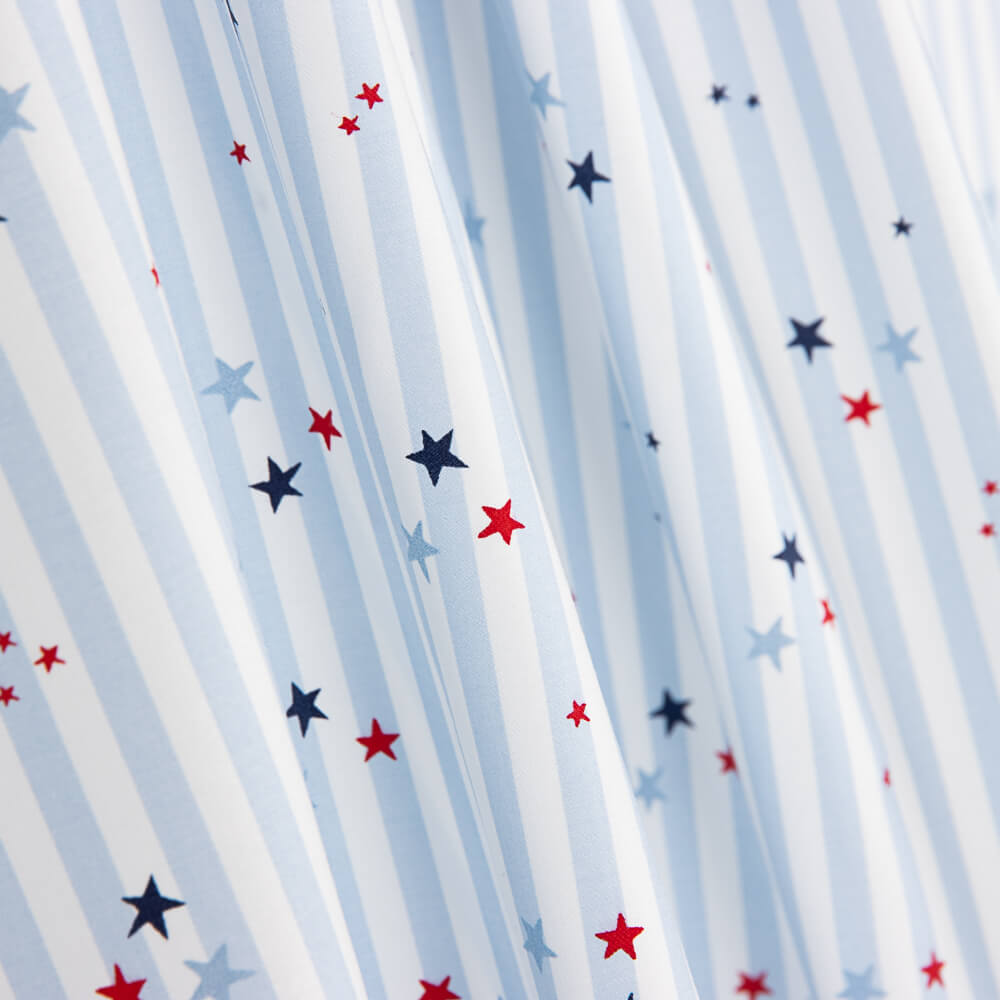 Popeline  Coton BIO Vichy Stars - Ribes y Casals