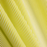 Popeline Enfant Coton Bio Mini Rayure Citron Vert - Ribes y Casals
