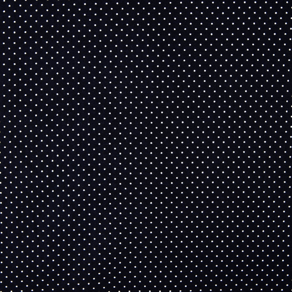 Popeline De Coton À Pois Bleu Marine - Ribes y Casals