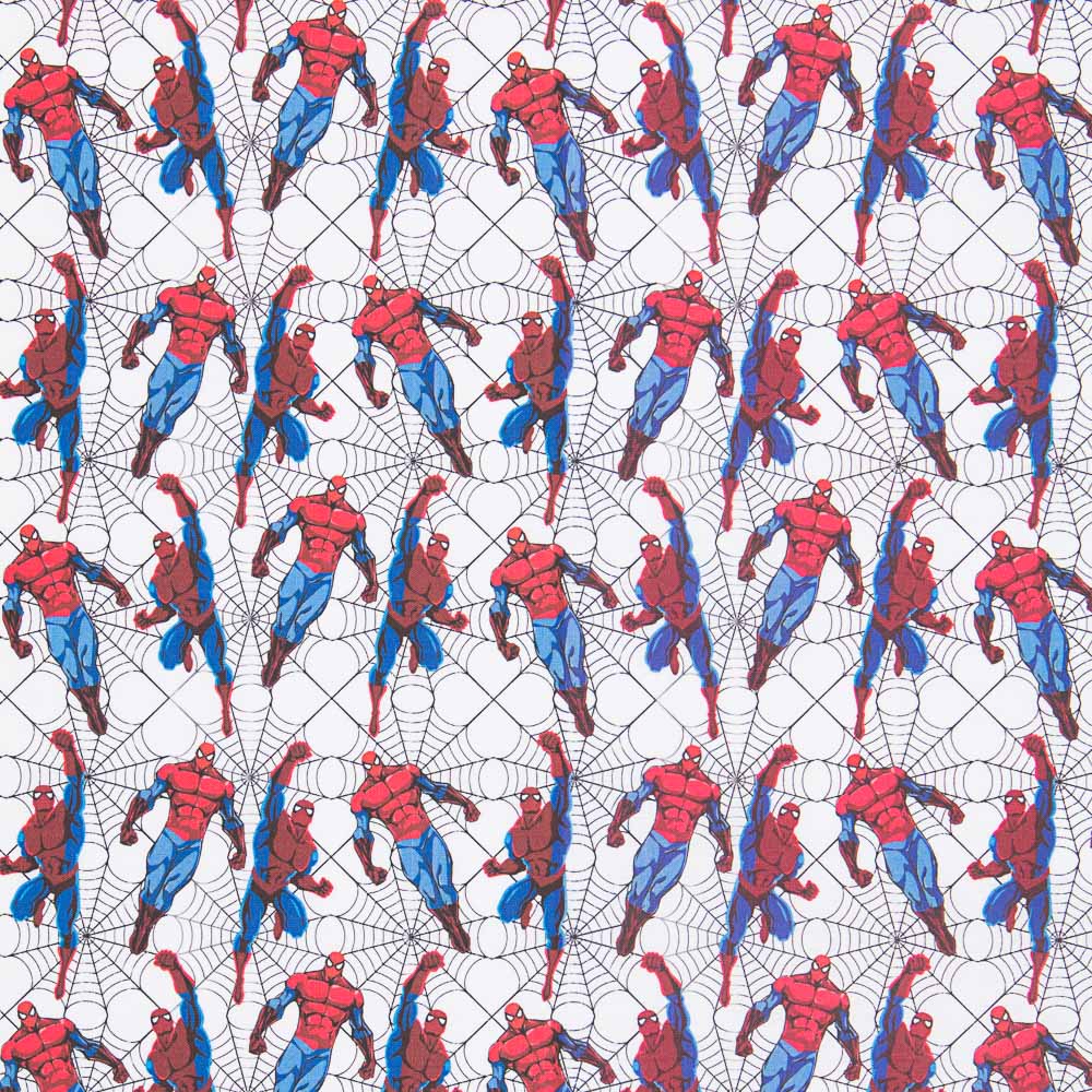 Popeline Coton Blanc Spiderman - Ribes y Casals