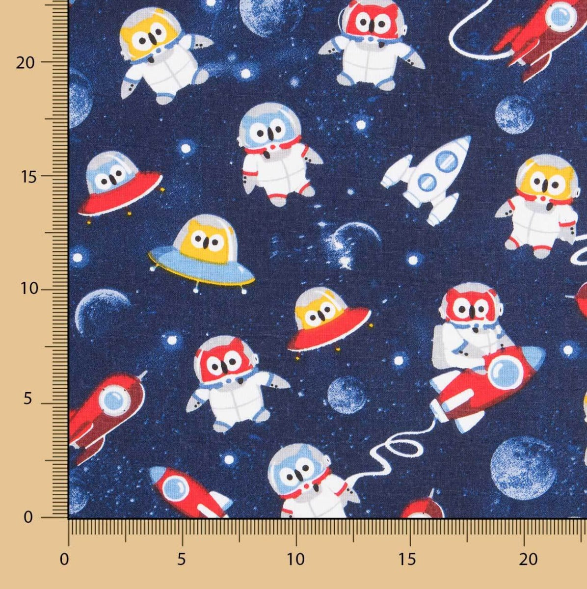 Popeline Oeko-Tex® Astronaute Hibou - Ribes y Casals