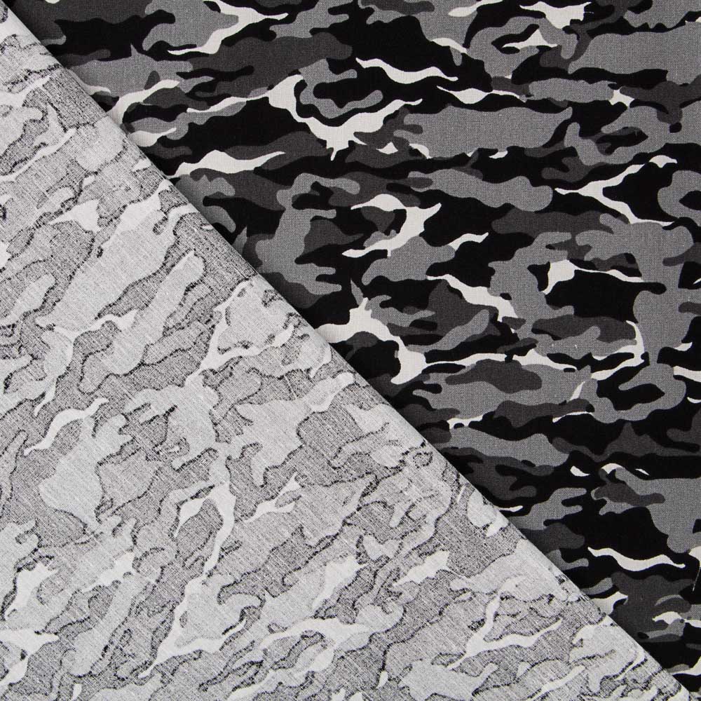 Popeline Camouflage Gris - Ribes y Casals