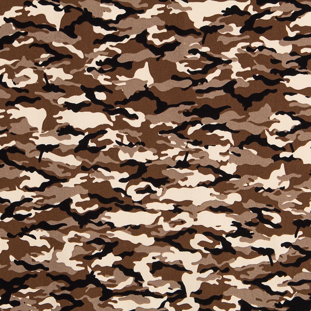 Popeline Camouflage Marron - Ribes y Casals