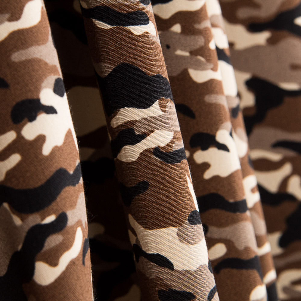 Popeline Camouflage Marron - Ribes y Casals