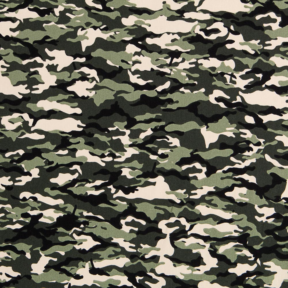 Popeline Camouflage Vert - Ribes y Casals