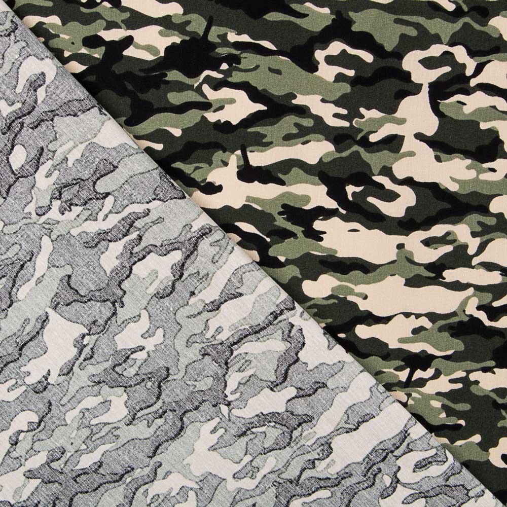 Popeline Camouflage Vert - Ribes y Casals