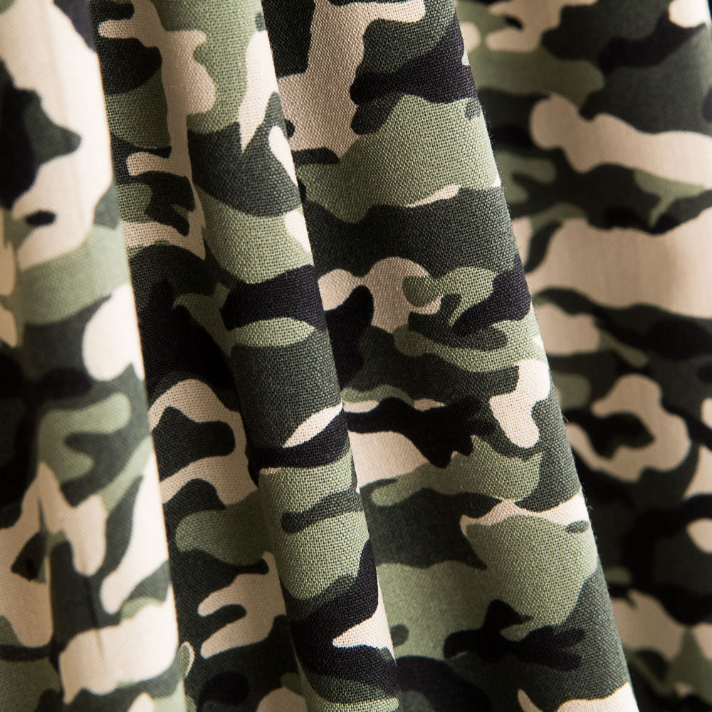 Popeline Camouflage Vert - Ribes y Casals