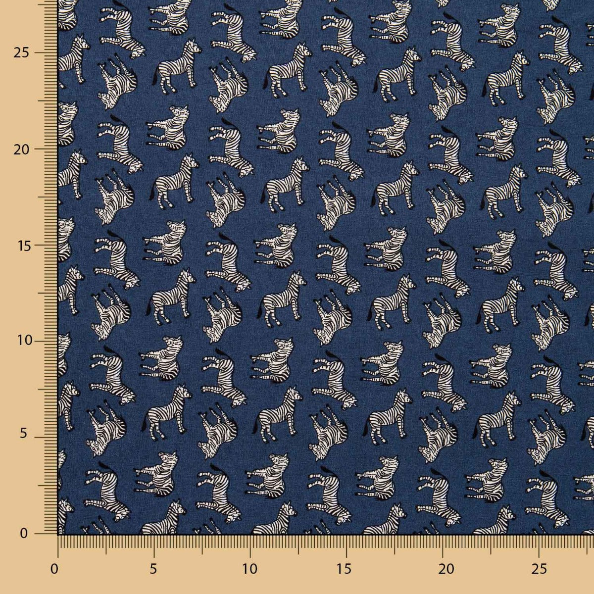Retal Popelín Cebras Azul 90x145 cm - Ribes y Casals