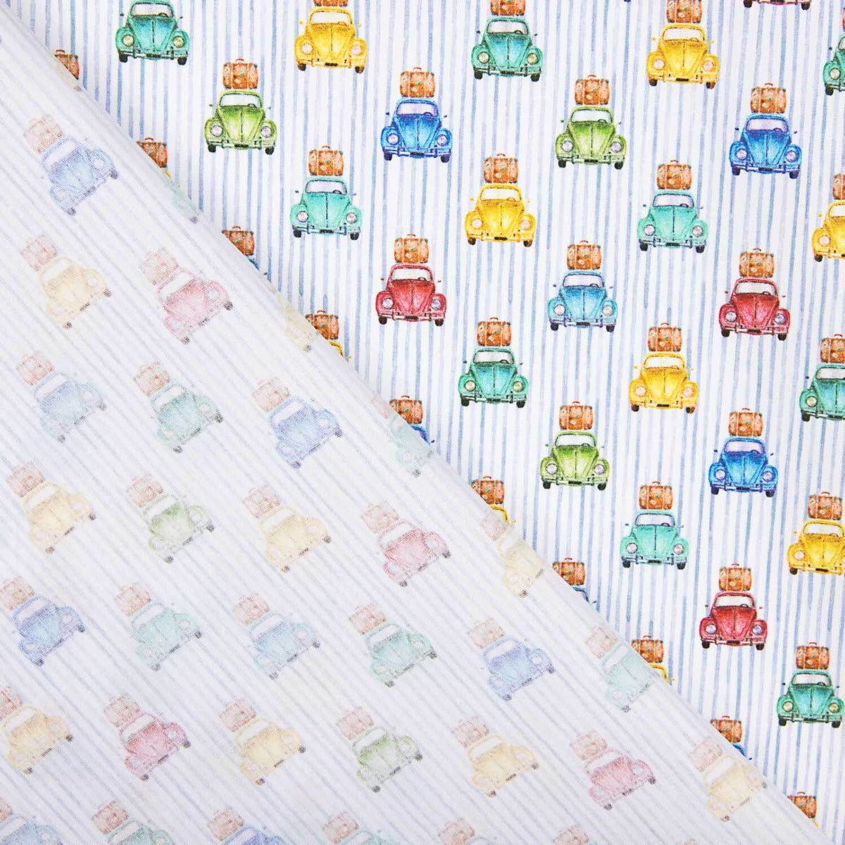 Retal Popelín Camisero Coches Listado 40x140 cm - Ribes y Casals