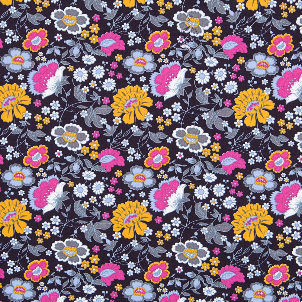 Popeline Delhi Fleur Rose - Ribes y Casals