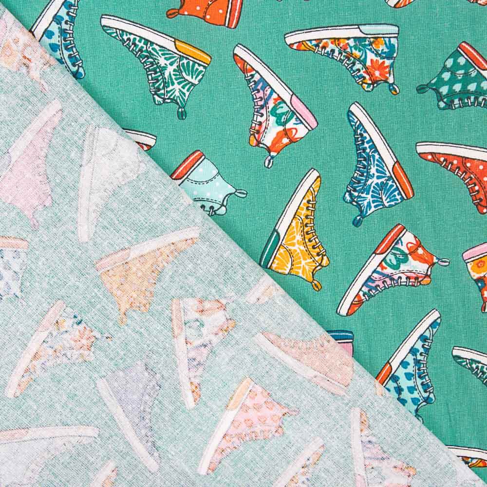 Paniers Verts En Coton Imprimé - Ribes y Casals