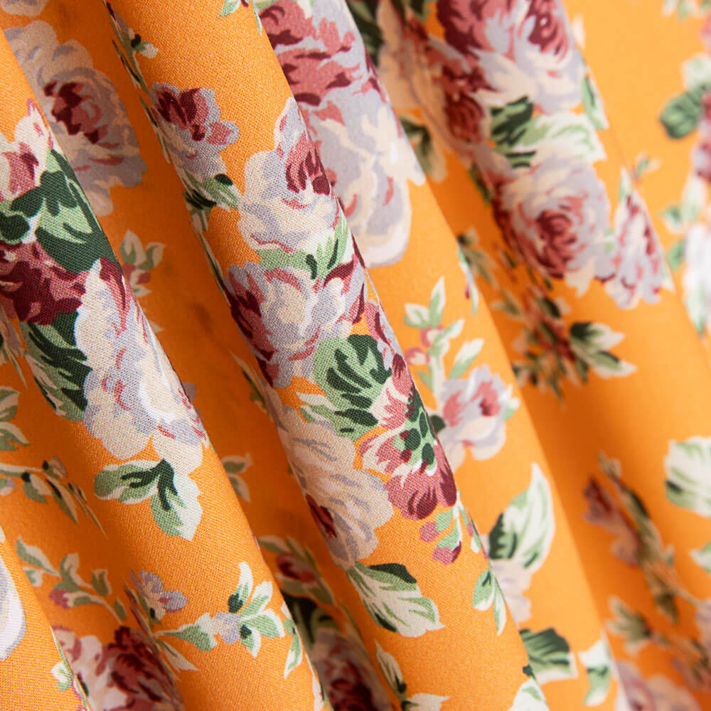 Retal Popelín Estampado Flamenca Cretona Amarillo Huevo 140x140 cm - Ribes y Casals