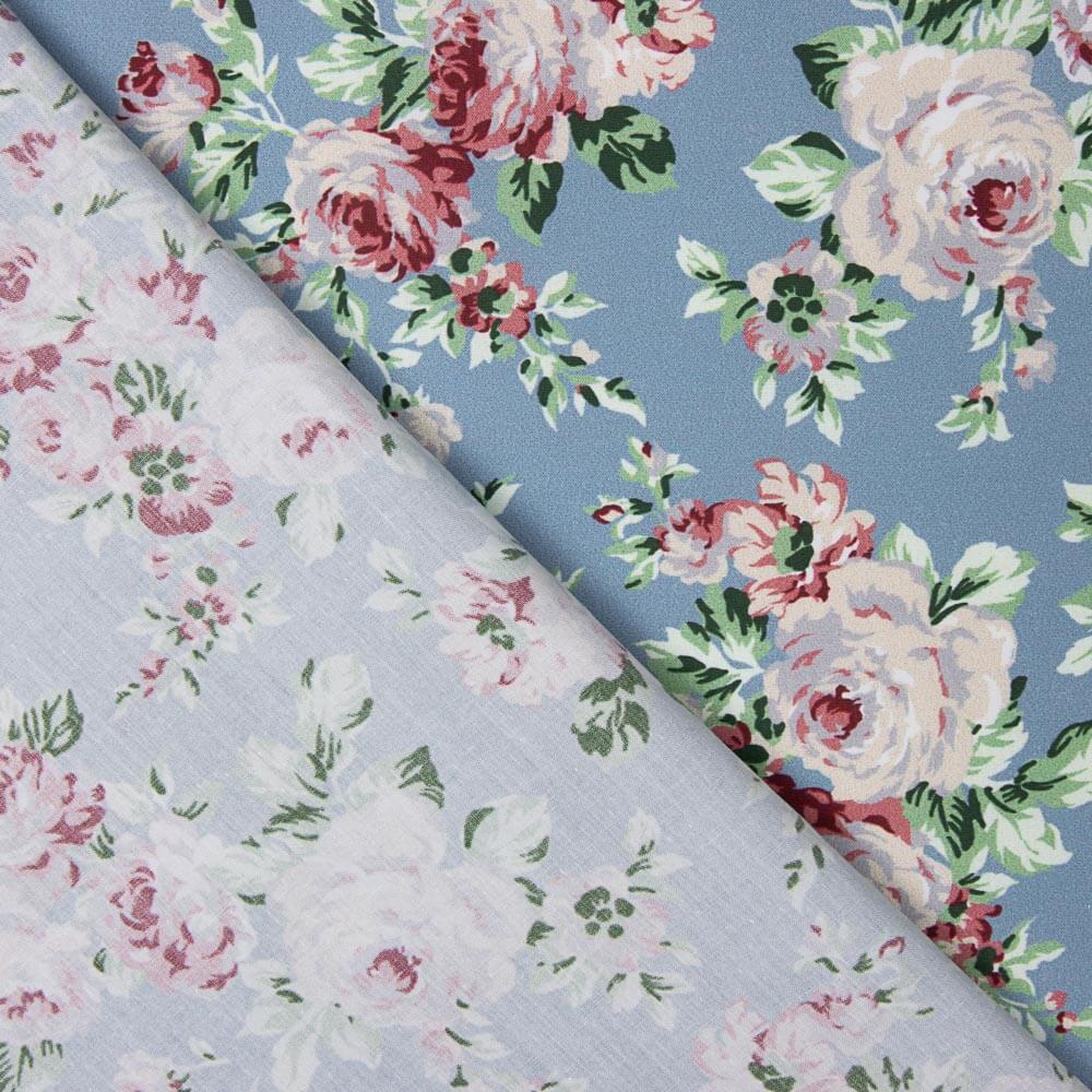 Cretonne Popeline Imprimé Flamenco Bleu Clair - Ribes y Casals