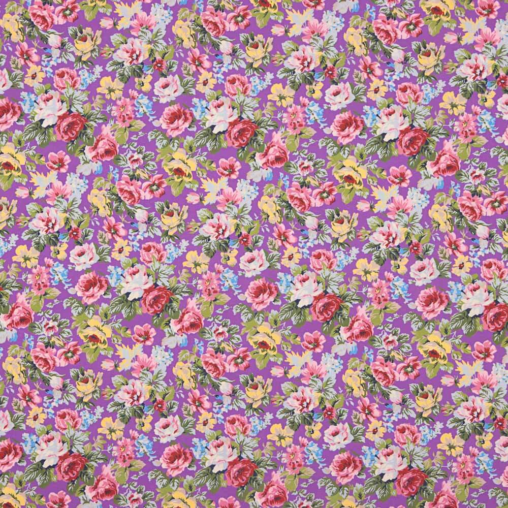 Popeline Imprimé Flamenco Violet Cretonne - Ribes y Casals