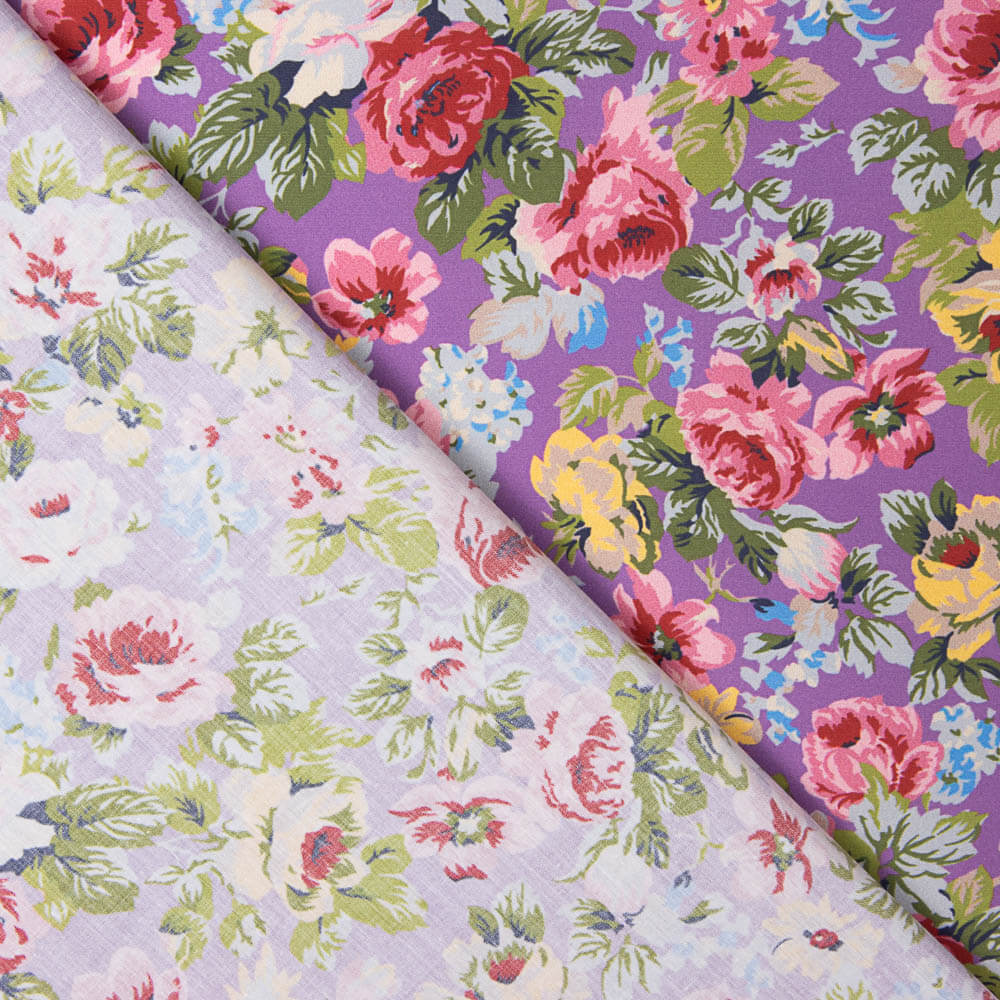 Popeline Imprimé Flamenco Violet Cretonne - Ribes y Casals