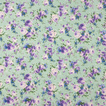 Popeline Imprimé Flamenco Cretonne Bleu Fond Vert Clair - Ribes y Casals