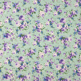 Popeline Imprimé Flamenco Cretonne Bleu Fond Vert Clair - Ribes y Casals