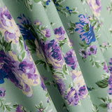 Popeline Imprimé Flamenco Cretonne Bleu Fond Vert Clair - Ribes y Casals