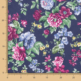 Cretonne Popeline Imprimé Flamenco Bleu Marine - Ribes y Casals