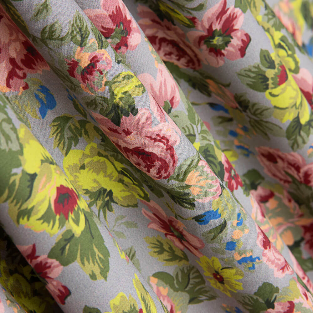 Popeline Cretonne Imprimé Flamenco Vert Sauge - Ribes y Casals