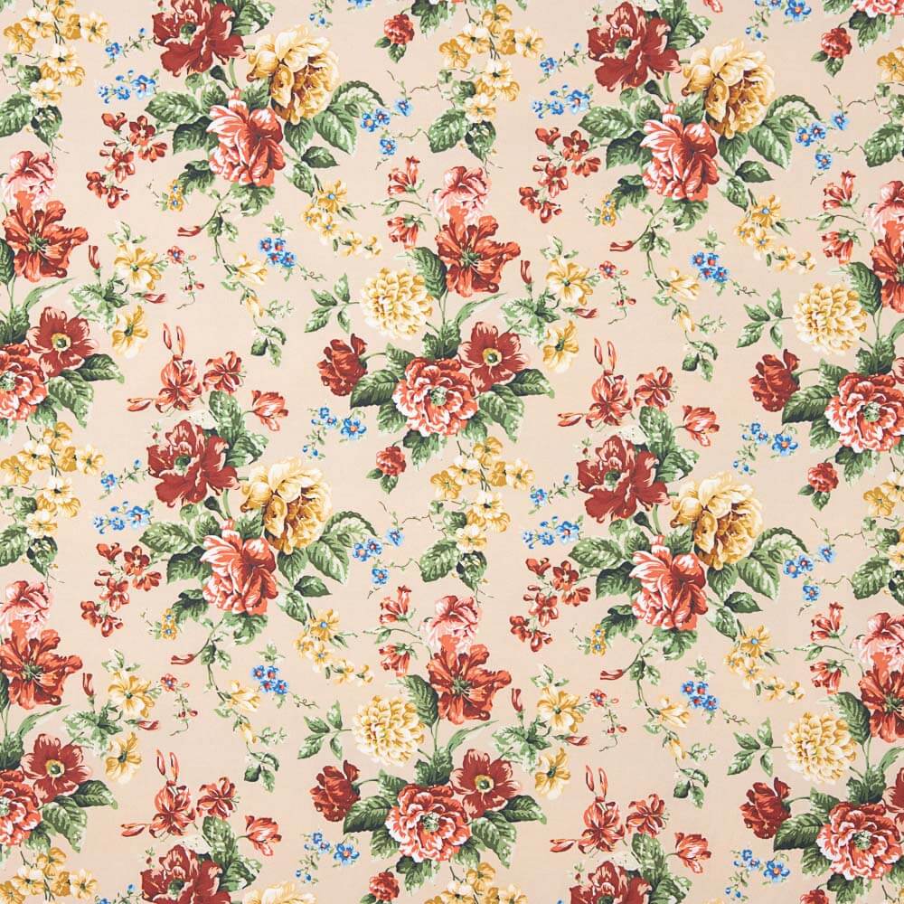 Popeline Cretonne Imprimé Flamenco Camel - Ribes y Casals