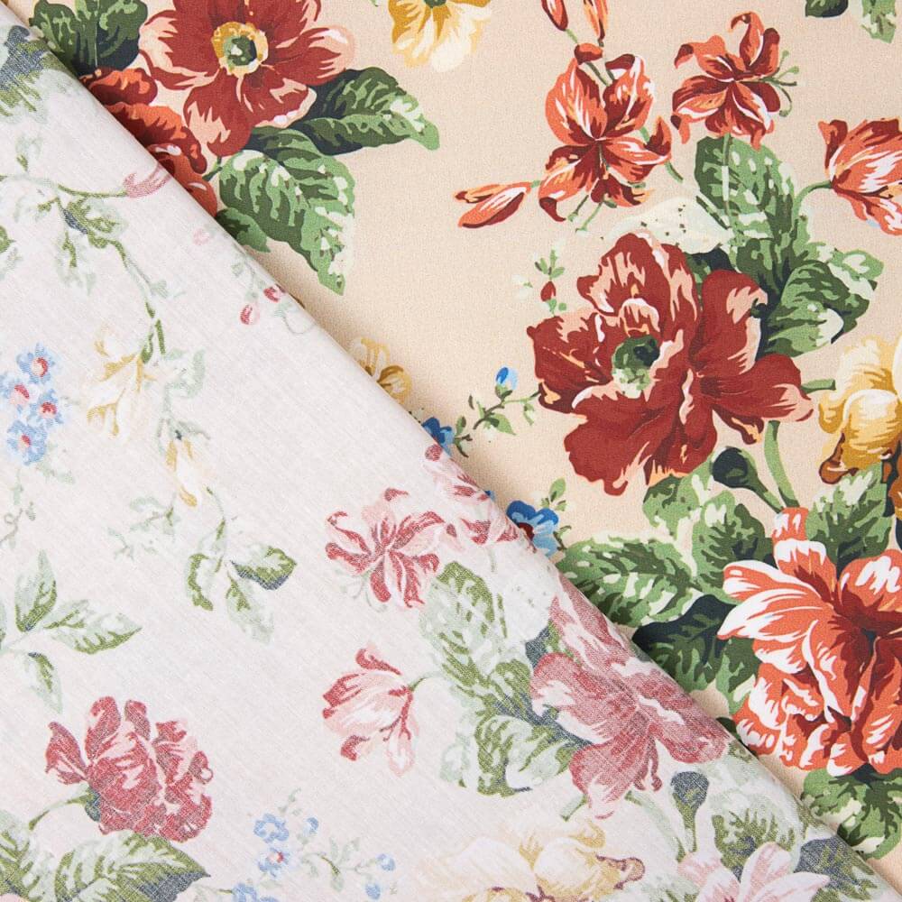 Popeline Cretonne Imprimé Flamenco Camel - Ribes y Casals