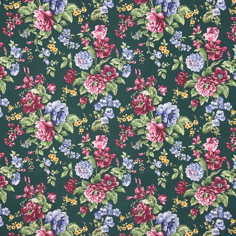 Cretonne Popeline Imprimé Flamenco Vert Foncé - Ribes y Casals