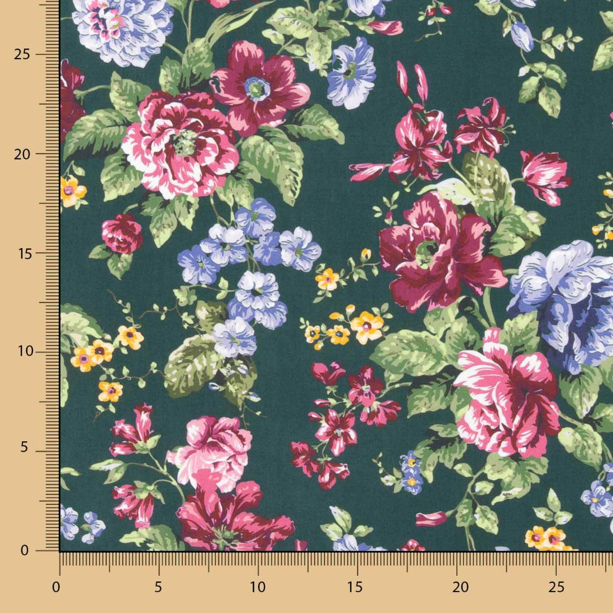 Cretonne Popeline Imprimé Flamenco Vert Foncé - Ribes y Casals