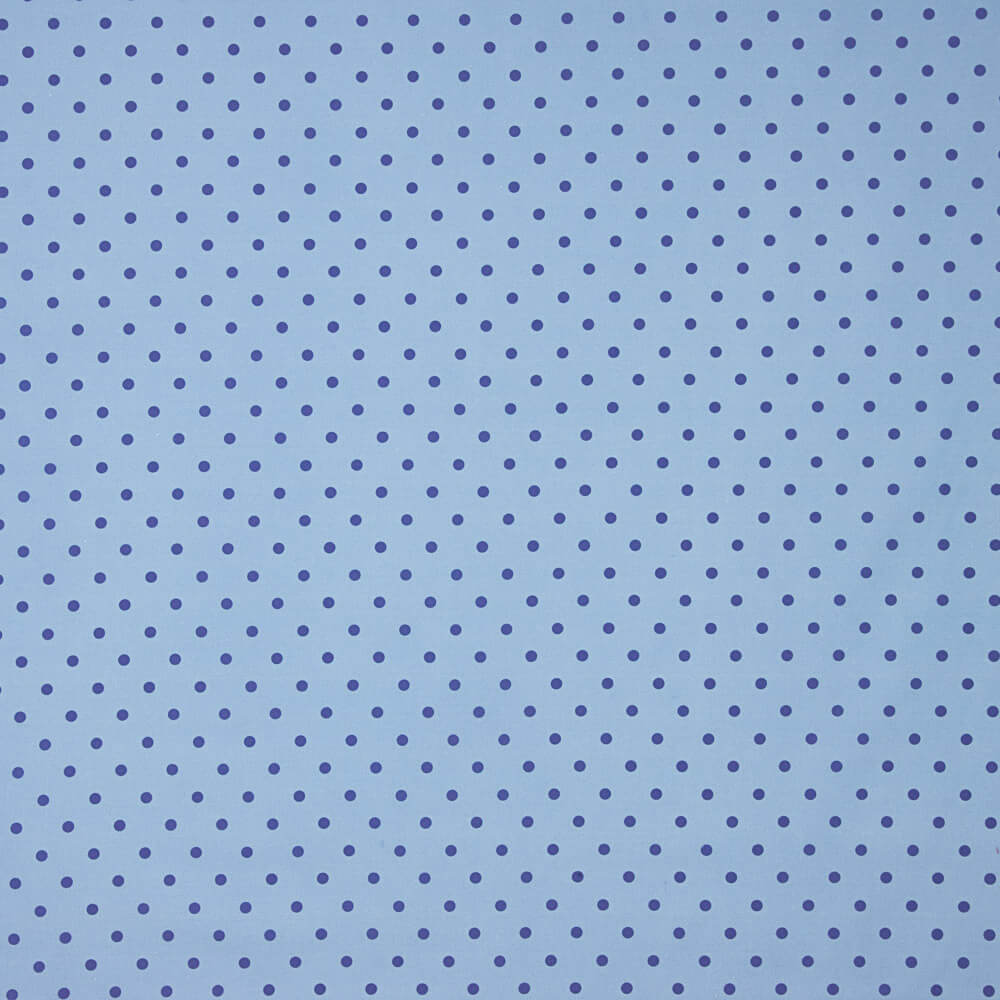 Popeline Imprimé Flamand Pois 10mm Bleu Baltique - Ribes y Casals