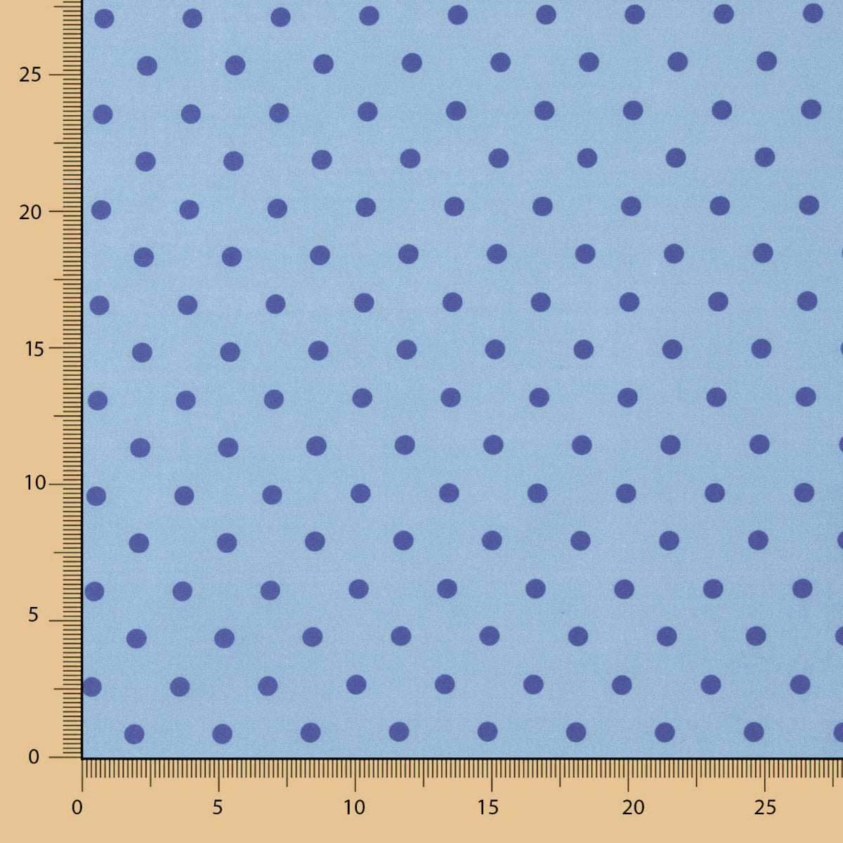 Popeline Imprimé Flamand Pois 10mm Bleu Baltique - Ribes y Casals