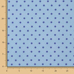 Popeline Imprimé Flamand Pois 10mm Bleu Baltique - Ribes y Casals