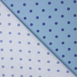 Popeline Imprimé Flamand Pois 10mm Bleu Baltique - Ribes y Casals