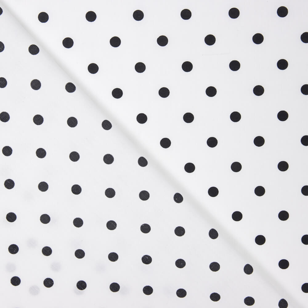 Popeline Pois Imprimé Flamenco 10mm Blanc - Ribes y Casals