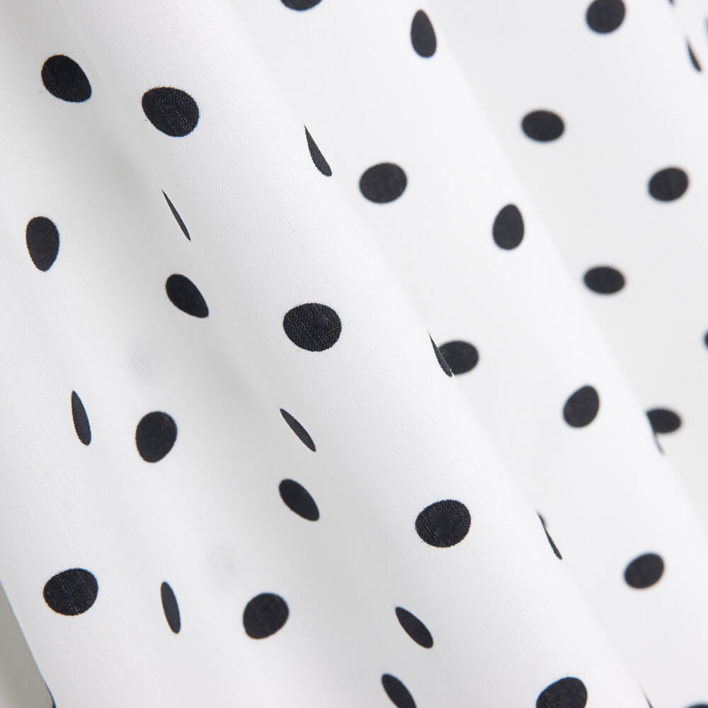 Popeline Pois Imprimé Flamenco 10mm Blanc - Ribes y Casals