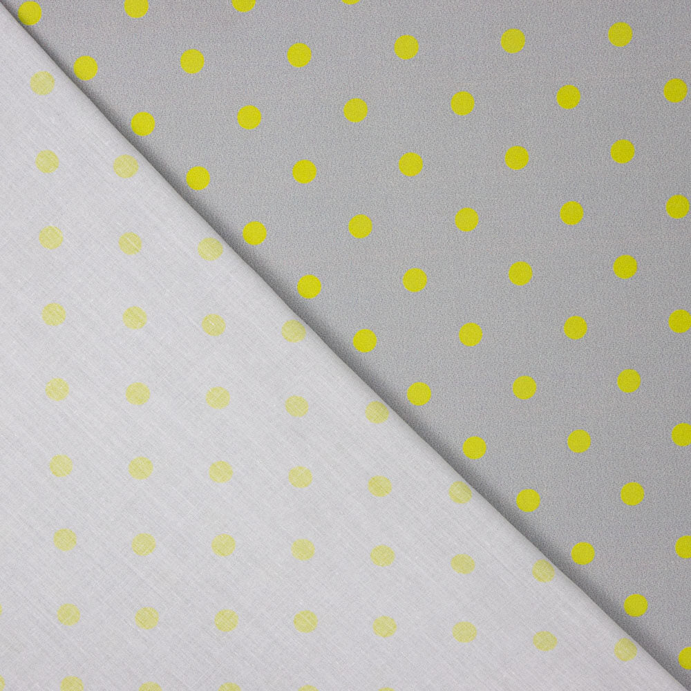 Popeline Imprimé Pois Flamenco 10mm Taupe - Ribes y Casals