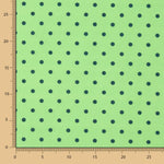 Popeline Pois Imprimé Flamenco 10mm Vert Pomme - Ribes y Casals