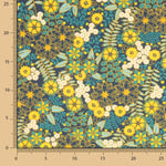 Coton imprimé fleur de lys bleu - Ribes y Casals