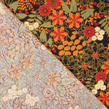 Coton imprimé fleur de lys noir - Ribes y Casals