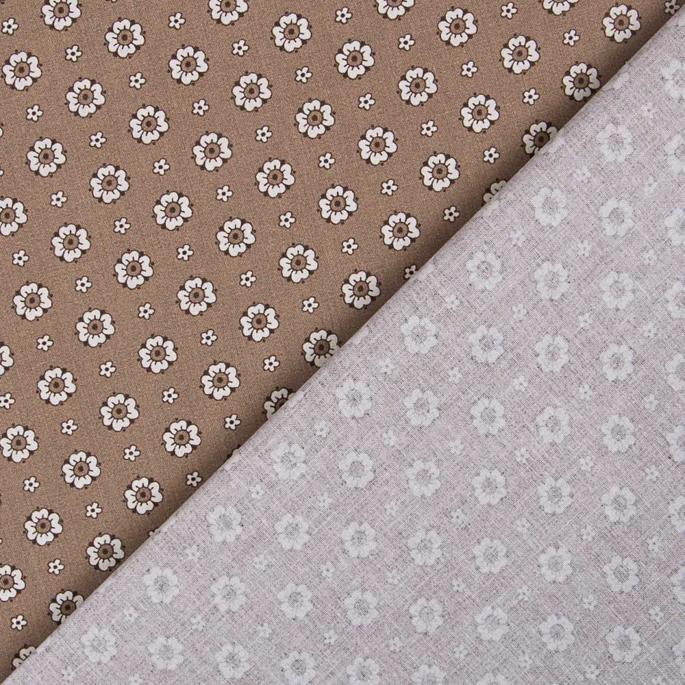 Retal Popelín Flor Retro Beige 65x140 cm - Ribes y Casals