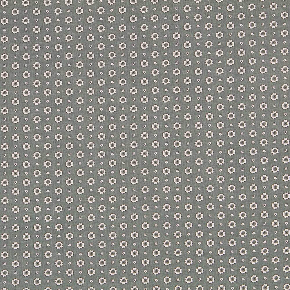 Popeline Fleur Vintage Gris - Ribes y Casals