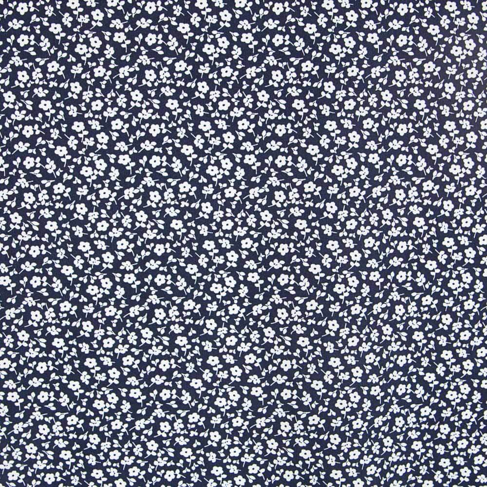 Popeline Fleurs Bleu Nuit - Ribes y Casals