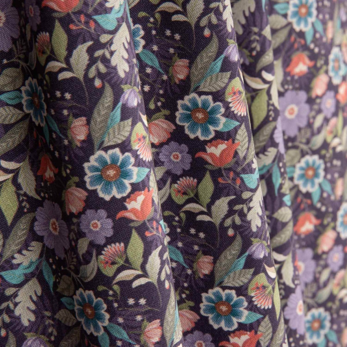 Popeline de coton violet botanique - Ribes y Casals