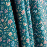 Popeline de coton à fleurs « Prairie bleue vintage » - Ribes y Casals