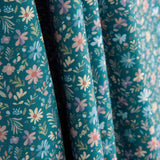 Popeline de coton à fleurs « Prairie bleue vintage » - Ribes y Casals