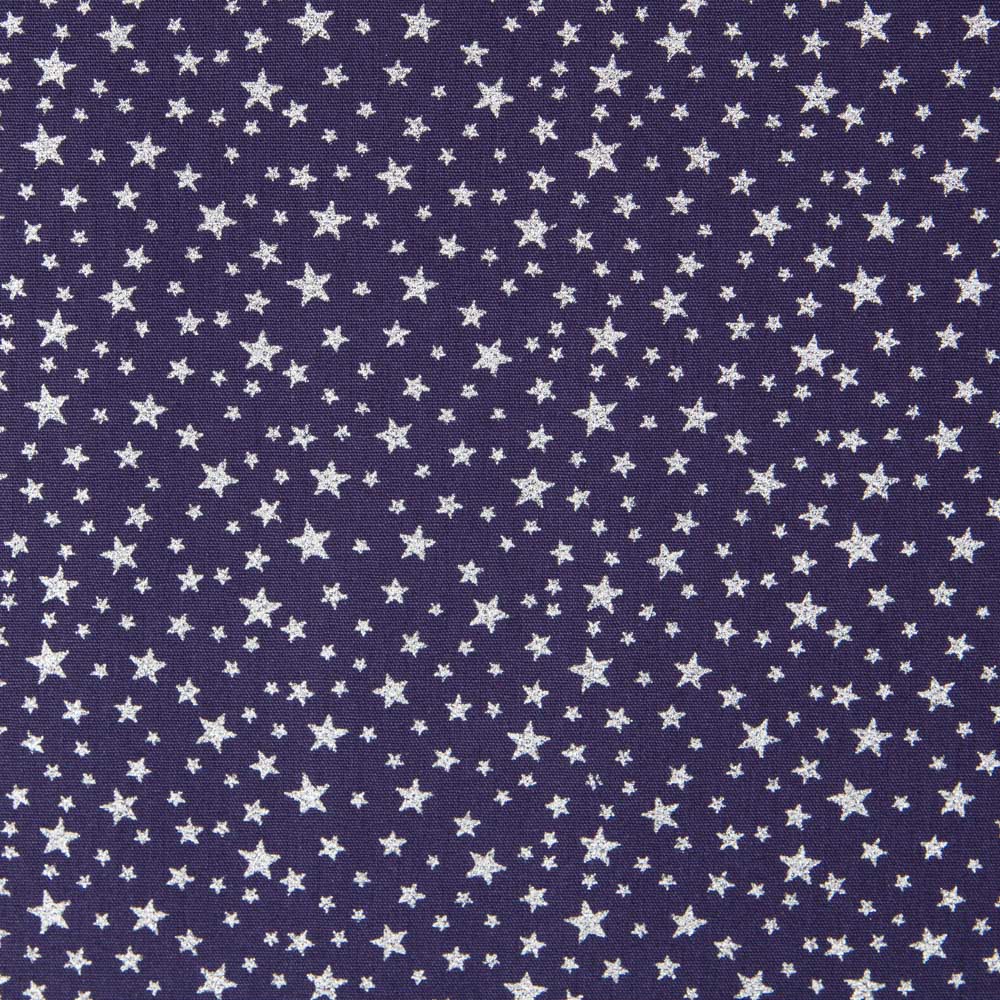 Popeline Galaxie Lurex Bleu Marine - Ribes y Casals