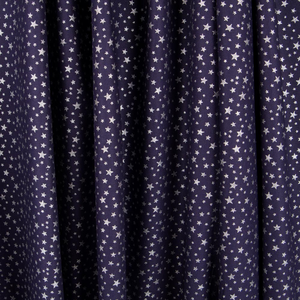 Popeline Galaxie Lurex Bleu Marine - Ribes y Casals
