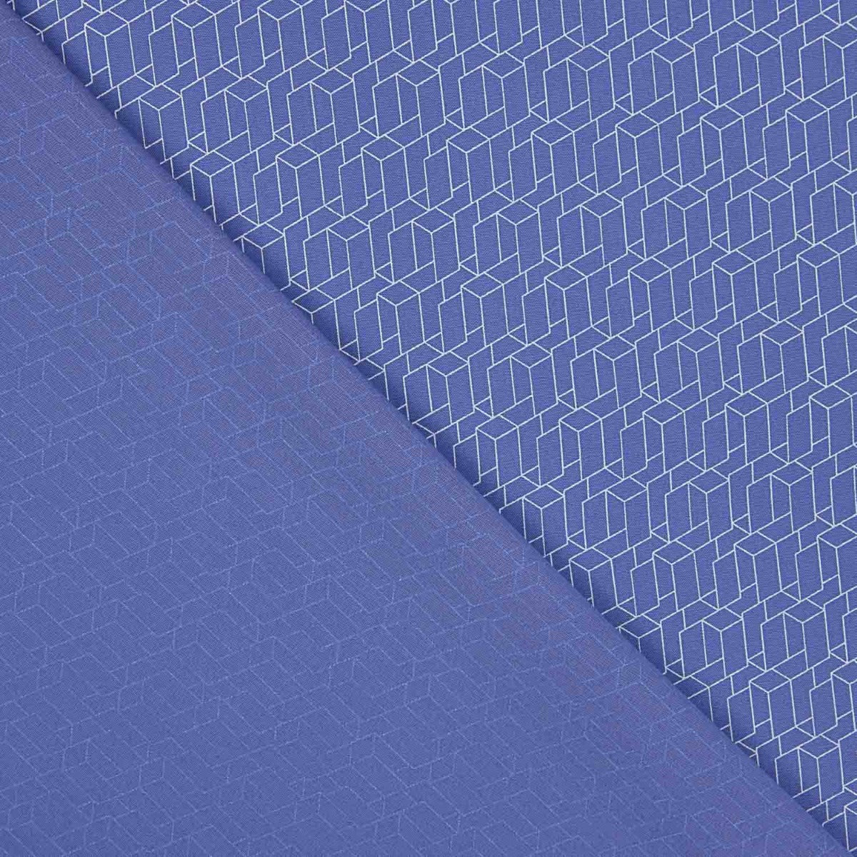 Popeline imprimée nid d&#39;abeille bleue - Ribes y Casals